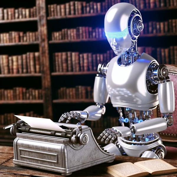 robot using a typewriter