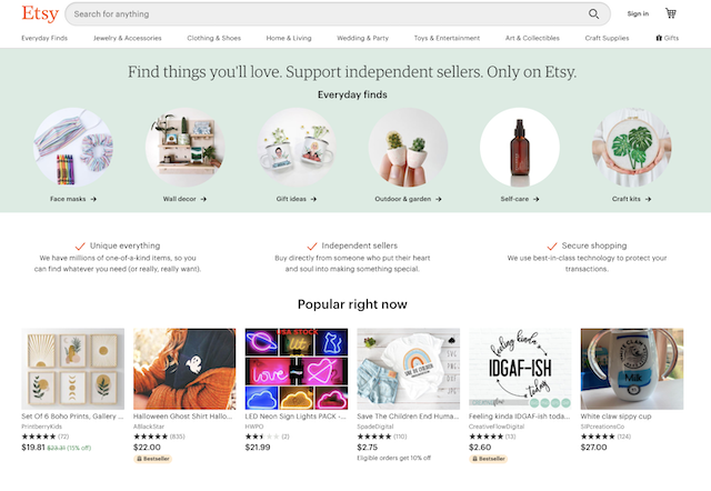 Blog 33 Best Homepage Design Examples Tips   Etsy Homepage 