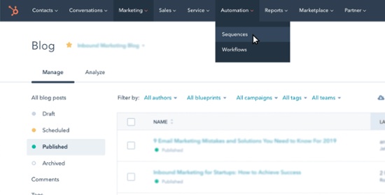 hubspot automation sequences