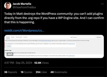 Jacob Martella X Post WP Debacle Screen Cap