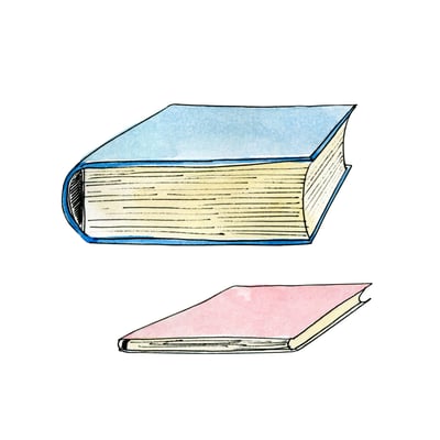 Thick book and thin book drawing_364879973