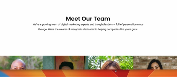 our team page design